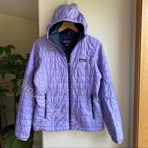 Patagonia Jackets & Blazers - Patagonia Nano Puff Hoodie Jacket Medium Ploy Purple Windproof Water Resistant M